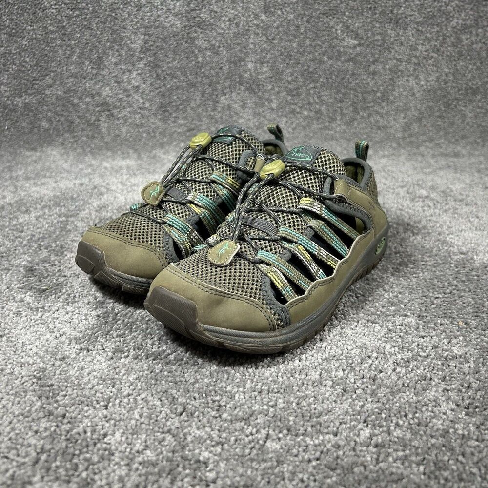 Chaco Outcross 2 Kids Size 4 Khaki Green Waterproof Outdoor Trail Shoes Shoes - Picture 5 of 12